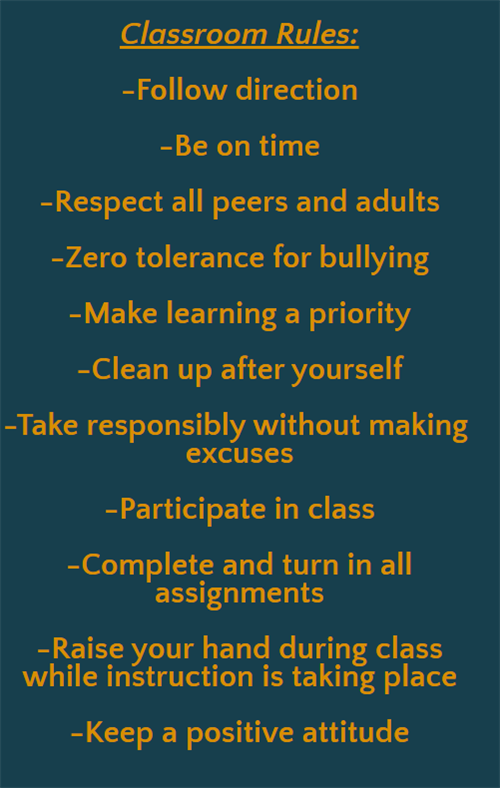 Classroom Rules